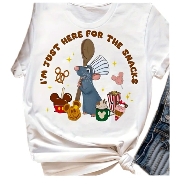 Women’s Disney Inspired RATATOUILLE White Short Sleeve T-Shirt - Size XL - NWT - Picture 1 of 5